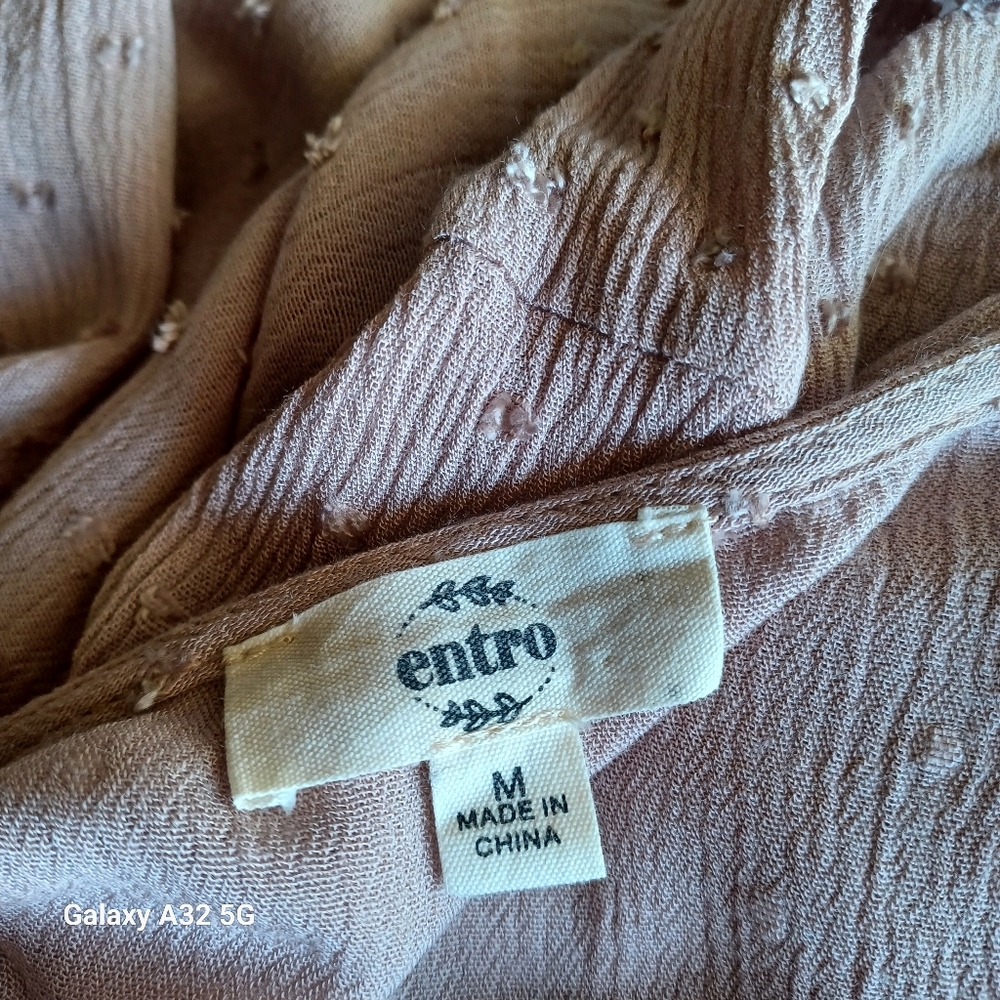 Entro Women's Blouse - Light Pink Tie-Front Size M - Picture 16 of 16